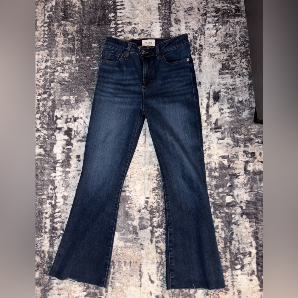 Frame le crop mini boot jeans size 25